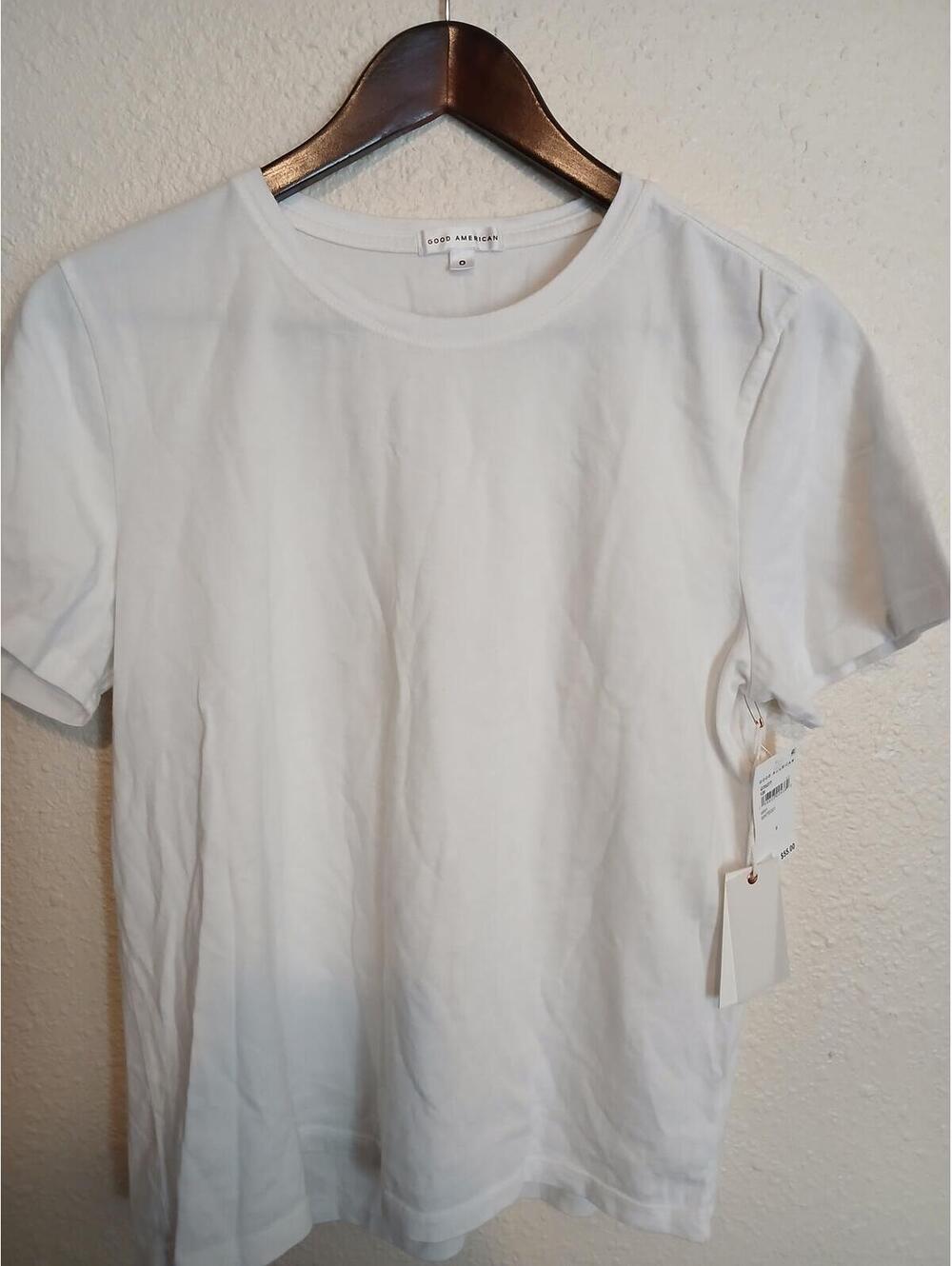 Good American White Supima Cotton T-Shirt Size 0